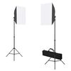 vidaXL Kit de estudio fotogr&aacute;fico con luces softbox, fondo y reflector