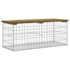 vidaXL Banco jard&iacute;n dise&ntilde;o gaviones madera pino impregnada 103x44x42cm