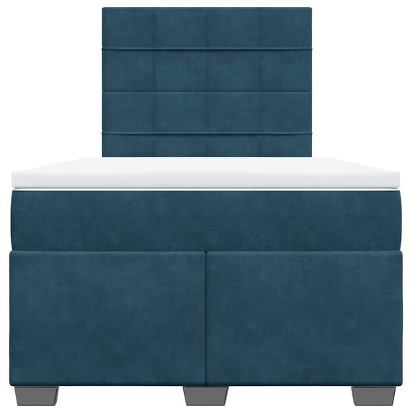 vidaXL Cama box spring con colch&oacute;n terciopelo azul 120x200 cm