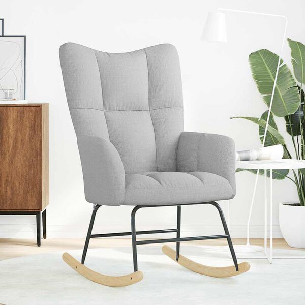 vidaXL Mecedora de tela gris nube