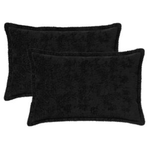 vidaXL Funda de almohada 2 uds. HOUTEN Negro 30 x 50 cm