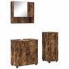 vidaXL Juego de muebles de ba&ntilde;o con caj&oacute;n 3 pcs Roble ahumado