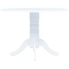 vidaXL Mesa de comedor de madera maciza de caucho blanca 106 cm