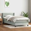 vidaXL Cama box spring con colch&oacute;n terciopelo gris claro 80x210 cm