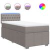 vidaXL Cama box spring con colch&oacute;n tela gris taupe 90x200 cm