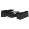 vidaXL Conjunto de sof&aacute; de jard&iacute;n 11 pcs Negro rat&aacute;n sint&eacute;tico
