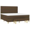 vidaXL Cama box spring con colch&oacute;n tela marr&oacute;n oscuro 180x200 cm
