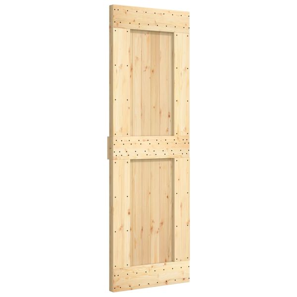 vidaXL Puerta corredera con herrajes madera maciza de pino 70x210 cm