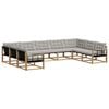 vidaXL Conjunto de sof&aacute;s de exterior 9 uds. Blanco y Gris Claro