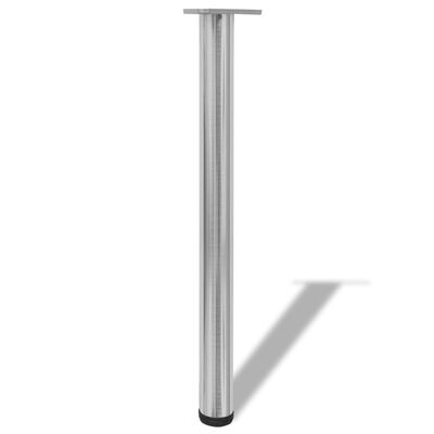 242145 4 Height Adjustable Table Legs Brushed Nickel 710 mm