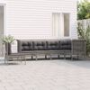 vidaXL Set de muebles de jardín 6 pzas y cojines ratán sintético gris