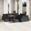 vidaXL Conjunto de sofá de jardín 13 pcs Negro ratán sintético