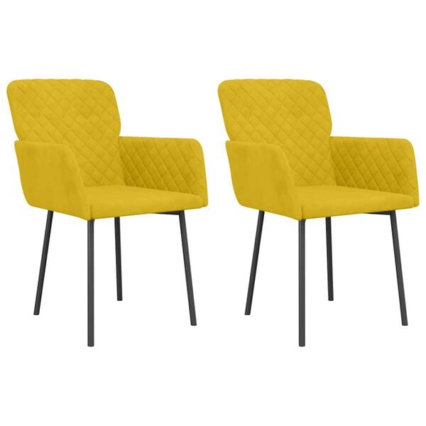 vidaXL Sillas de comedor 2 unidades terciopelo amarillo