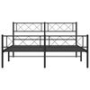 vidaXL Estructura cama sin colch&oacute;n con estribo metal negro 140x200 cm