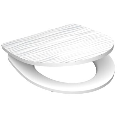 SCHÜTTE Tapa WC cierre suave WHITE WAVE duroplástico brillante blanco