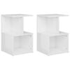 vidaXL Mesitas de noche 2 uds contrachapada blanco brillo 35x35x55 cm