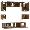 vidaXL Set de muebles de TV 8 pzas madera contrachapada roble ahumado