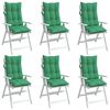 vidaXL Cojines de silla con respaldo alto 6 uds tela Oxford verde