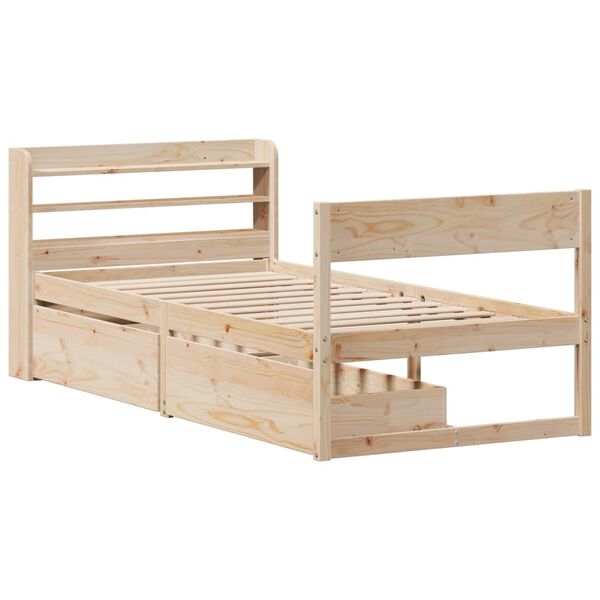vidaXL Estructura de cama sin colch&oacute;n madera maciza de pino 90x190 cm
