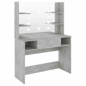 vidaXL Tocador de maquillaje luces LED MDF gris hormig&oacute;n 100x40x135 cm
