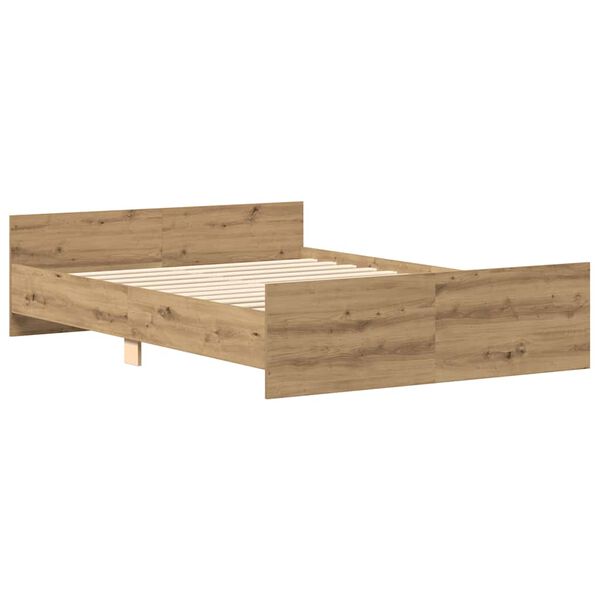 vidaXL Estructura de cama sin colch&oacute;n roble artesanal 140x190 cm