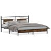 vidaXL Estructura de cama sin colch&oacute;n roble ahumado 183x203 cm