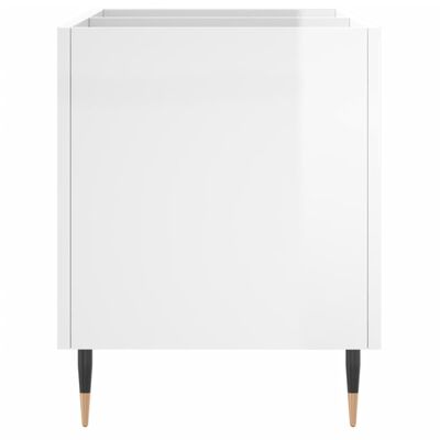 vidaXL Mueble discos madera contrachapada blanco brillo 74,5x38x48 cm