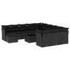 vidaXL Set de sof&aacute;s de jard&iacute;n y cojines 13 pzas rat&aacute;n sint&eacute;tico negro