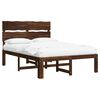vidaXL Cama doble con cabecero ROSTOCK Marr&oacute;n Oscuro 160 x 200 cm