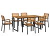 vidaXL Juego de comedor de jard&iacute;n 7 pzas madera maciza acacia y metal