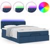 vidaXL Cama otomana con colch&oacute;n LED azul 140x190 cm tela