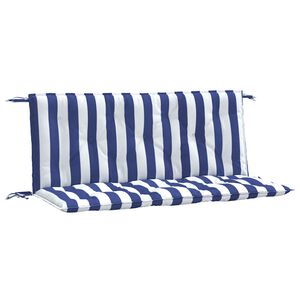 vidaXL Cojines banco jard&iacute;n 2 uds tela a rayas azul blanco 120x50x7 cm