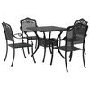vidaXL Conjunto de mesa de jard&iacute;n 5 pcs Negro Aluminio fundido