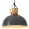 vidaXL L&aacute;mpara colgante industrial redonda mango gris 42 cm E27