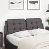vidaXL Cabecero de cama acolchado Zadar cuero sint&eacute;tico gris 140 cm