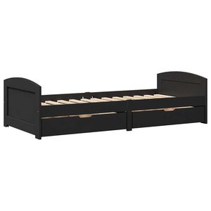 vidaXL Div&aacute;n con 2 cajones sin colch&oacute;n IRUN negro 90x200 cm