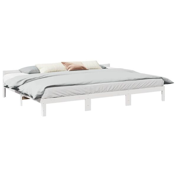 vidaXL Estructura de cama familiar sin colch&oacute;n blanco 240x200 cm