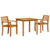 vidaXL Conjunto de Comedor de Jardín 3 pcs Marrón