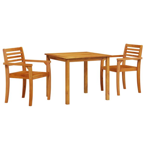 vidaXL Conjunto de Comedor de Jardín 3 pcs Marrón