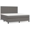vidaXL Cama box spring con colch&oacute;n cuero sint&eacute;tico gris 160x200 cm