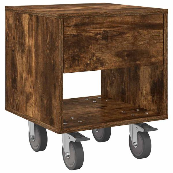 vidaXL Mesita de Noche Roble ahumado 40,5 x 40 x 48 cm