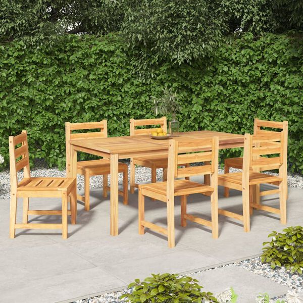 vidaXL Juego de comedor de jard&iacute;n 7 piezas madera maciza de teca