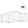 vidaXL Cestas de gaviones 11 uds forma de arco hierro 200x50x60/80 cm