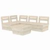 vidaXL Muebles de pal&eacute;s para jard&iacute;n 5 pzas madera de abeto impregnada