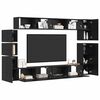 vidaXL Conjunto de mueble de TV 9 pcs Roble Negro Madera de ingenier&iacute;a