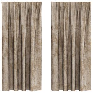 vidaXL Cortinas de Terciopelo 2 pcs champ&aacute;n 175 x 140 cm Terciopelo