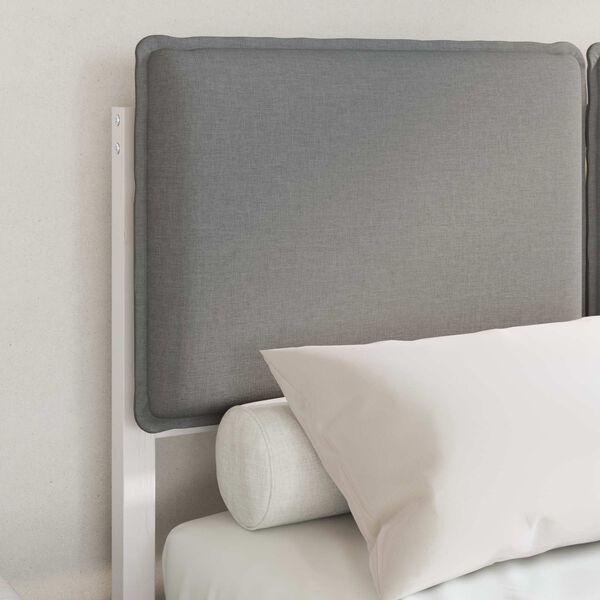 vidaXL Estructura de Cama con Cabecera Tapizada Gris Claro