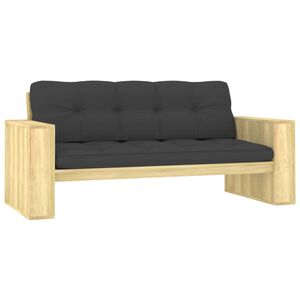 vidaXL Banco de jard&iacute;n cojines antracita madera pino impregnada 179cm