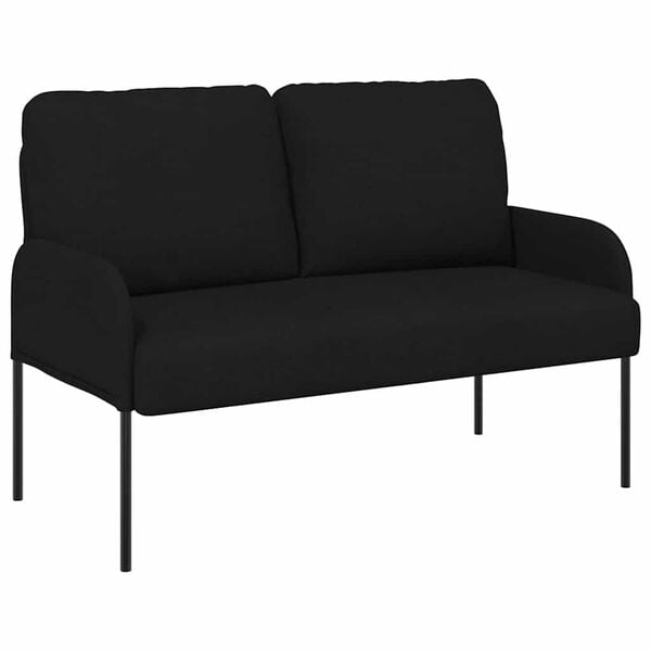 vidaXL Sof&aacute;s con coj&iacute;n 110cm Negro Madera contrachapada