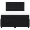 vidaXL Cama box spring con colch&oacute;n terciopelo negro 140x190 cm